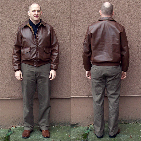 Good Wear Leather 27753 Type A-2 Jacket Front and Back Full