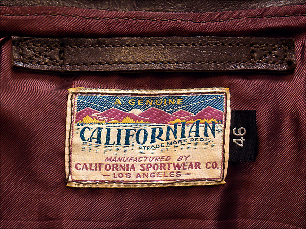 California Sportwear Ventura Jacket Label