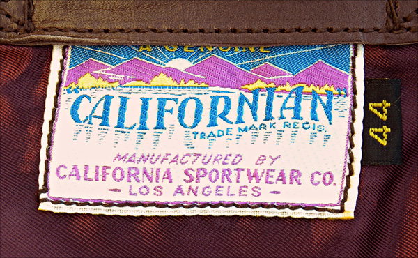 California Sportwear Ventura Jacket Label