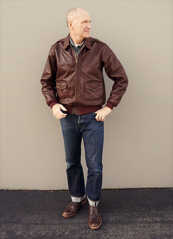 Good Wear Leather's J.A. Dubow Type A-2 Flight Jacket Front View