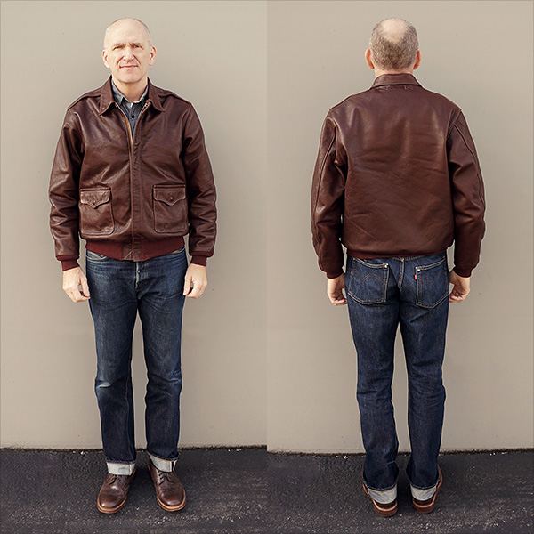 Good Wear Leather's J.A. Dubow Type A-2 Flight Jacket Front View