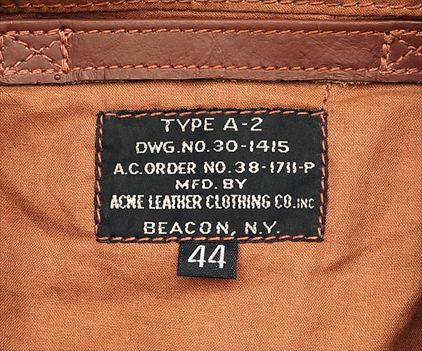 Good Wear Leather Coat Company — Sale 1938 Acme Type A-2 Jacket