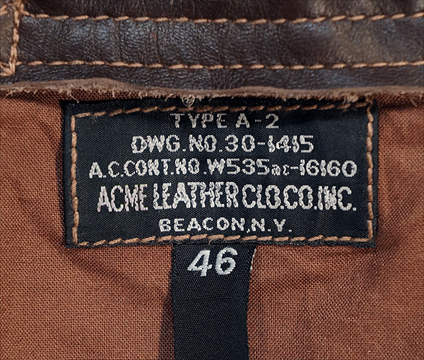 Good Wear Leather Coat Company — Sale Acme 1616- A-2 Flight Jacket