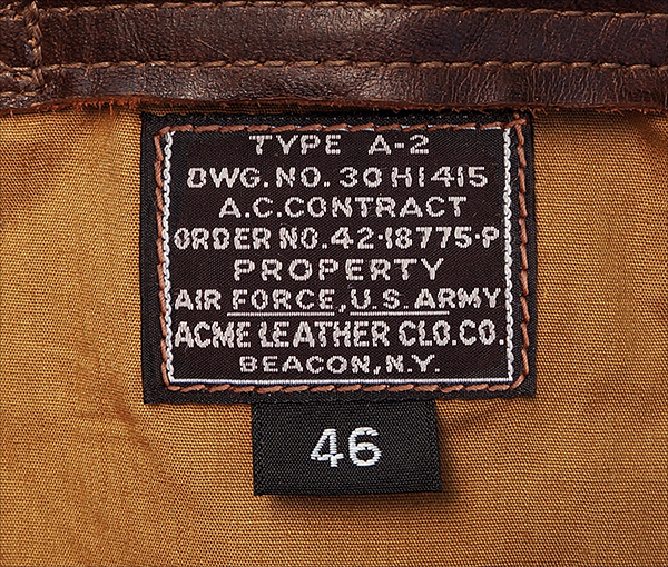 Good Wear Acme Leather Clothing Co. Type A-2 Horsehide Horween Flight Jacket
