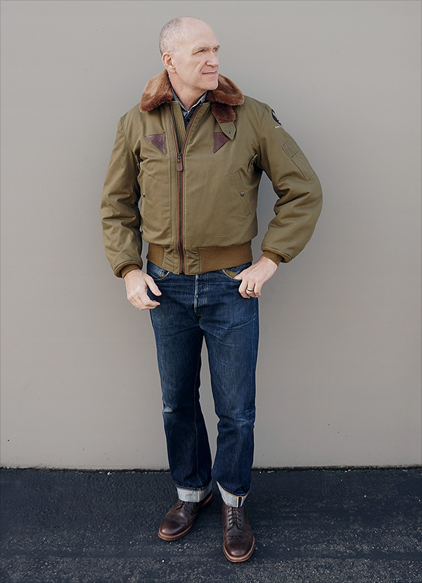 Good Wear Hudson Garment Co. B-15A Army Air Force Flying Flight Jacket Horsehide Goatskin WWII