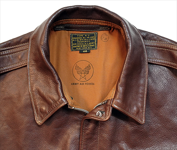 Good Wear Bronco Mfg. Corp. Type A-2 Flying Flight Jacket Horsehide Goatskin WWII