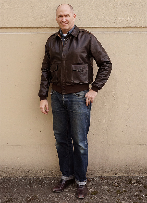 Bronco A-2 Flight Jacket - Seal Brown Goatskin