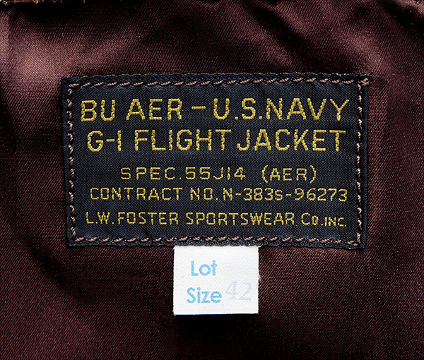 L.W. Foster G-1 55J14 1948 Goatskin U.S. Navy Flight Jacket