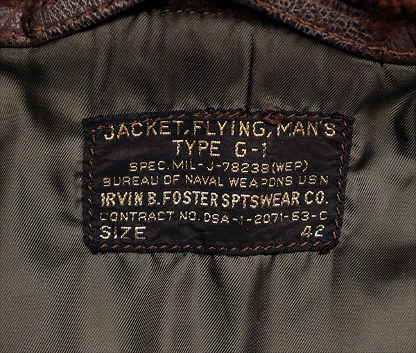 Good Wear Leather Coat Company — Sale Vintage G-1 MIL-J-7823B Flight Jacket