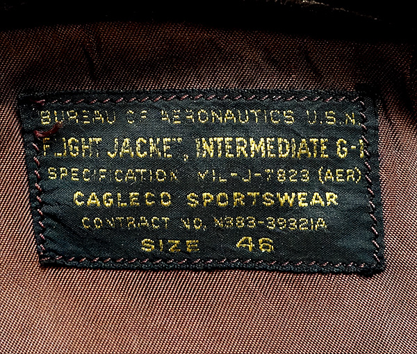 Cagleco Sportswear G-1 U.S. Navy Goatskin Flight Jacket