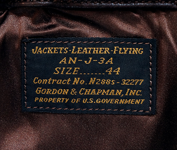 Gordon & Chapman Ferguson AN-J-3A 1944 Goatskin WWII U.S. Navy Flight Jacket