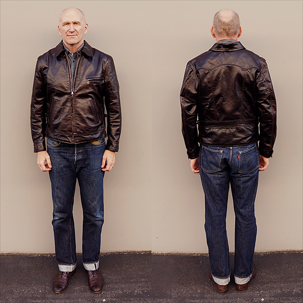 Good Wear Californian Imperial Horsehide Half-Belt Motorcycle Jacket