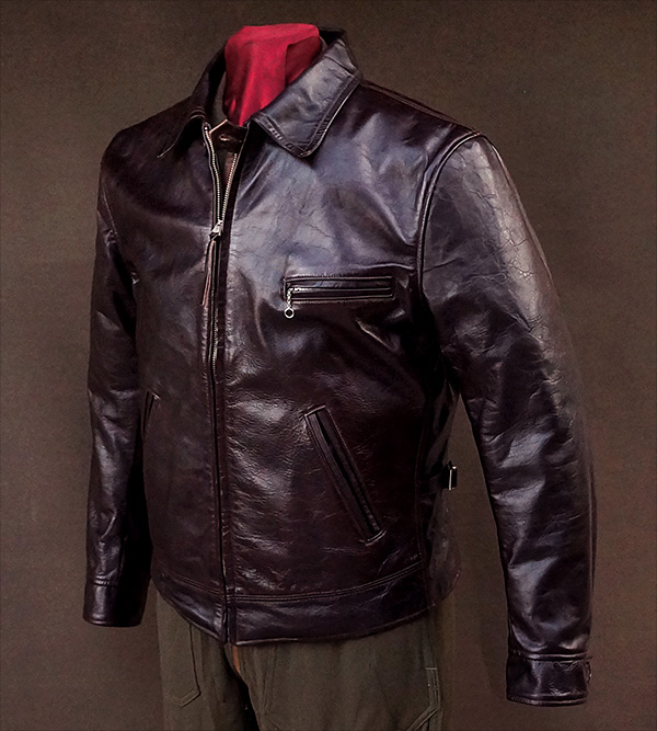 Good Wear Californian Imperial Horsehide Half-Belt Motorcycle Jacket