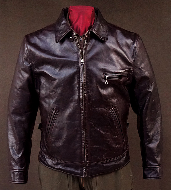 Good Wear Californian Imperial Horsehide Half-Belt Motorcycle Jacket