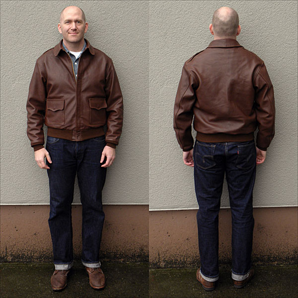 Good Wear Leather's Perry Sportswear Type A-2 Front & Back View