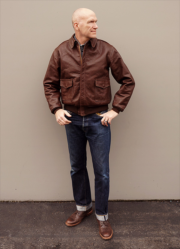 Good Wear Leather's Poughkeepsie Type A-2 Flight Jacket Front View