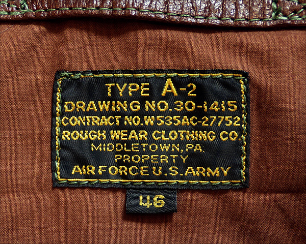 Good Wear Leather Coat Company — Rough Wear W535-AC-27752 Type A-2 Jacket