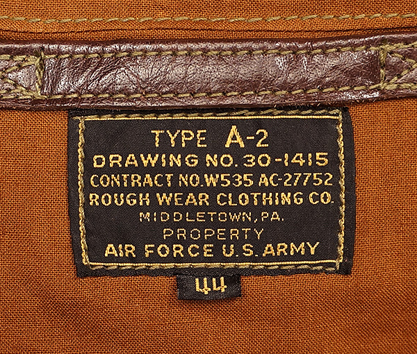 Good Wear Leather Coat Company — Rough Wear W535-AC-27752 Type A-2 Jacket